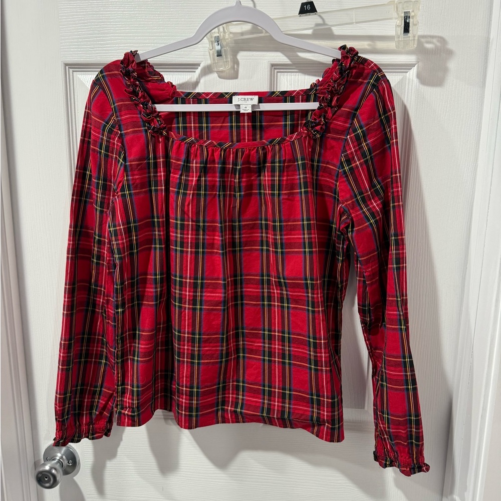 J. Crew Red Plaid Women's Blouse
